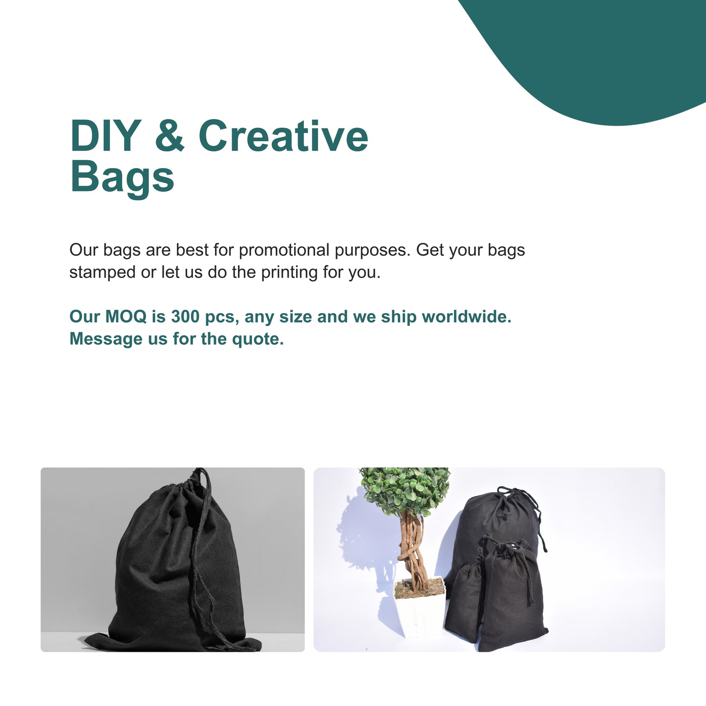 Black Cotton Single Drawstring Eco-friendly Reusable Cotton Muslin Bags