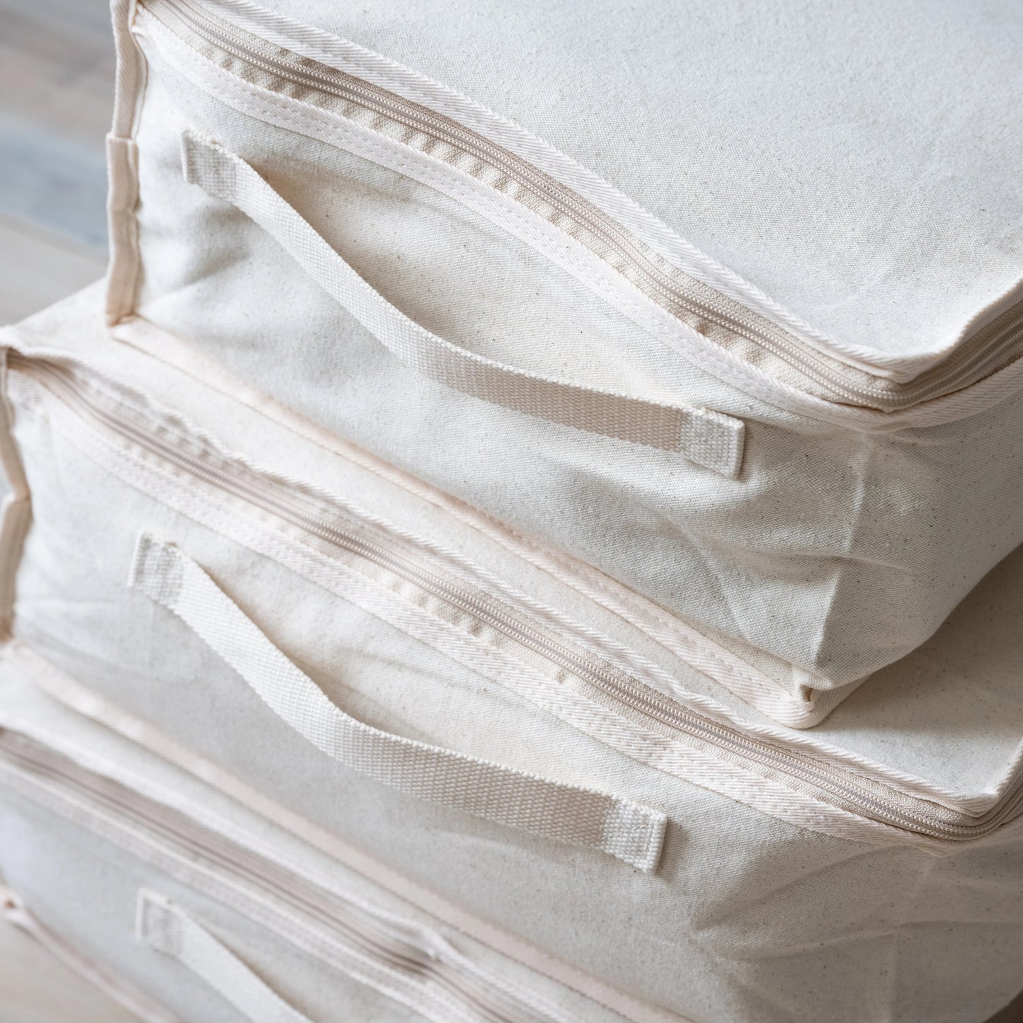 Clothing Storage Bags – 330gsm (10oz) Extra Thick Natural Cotton Packing Cubes – Large