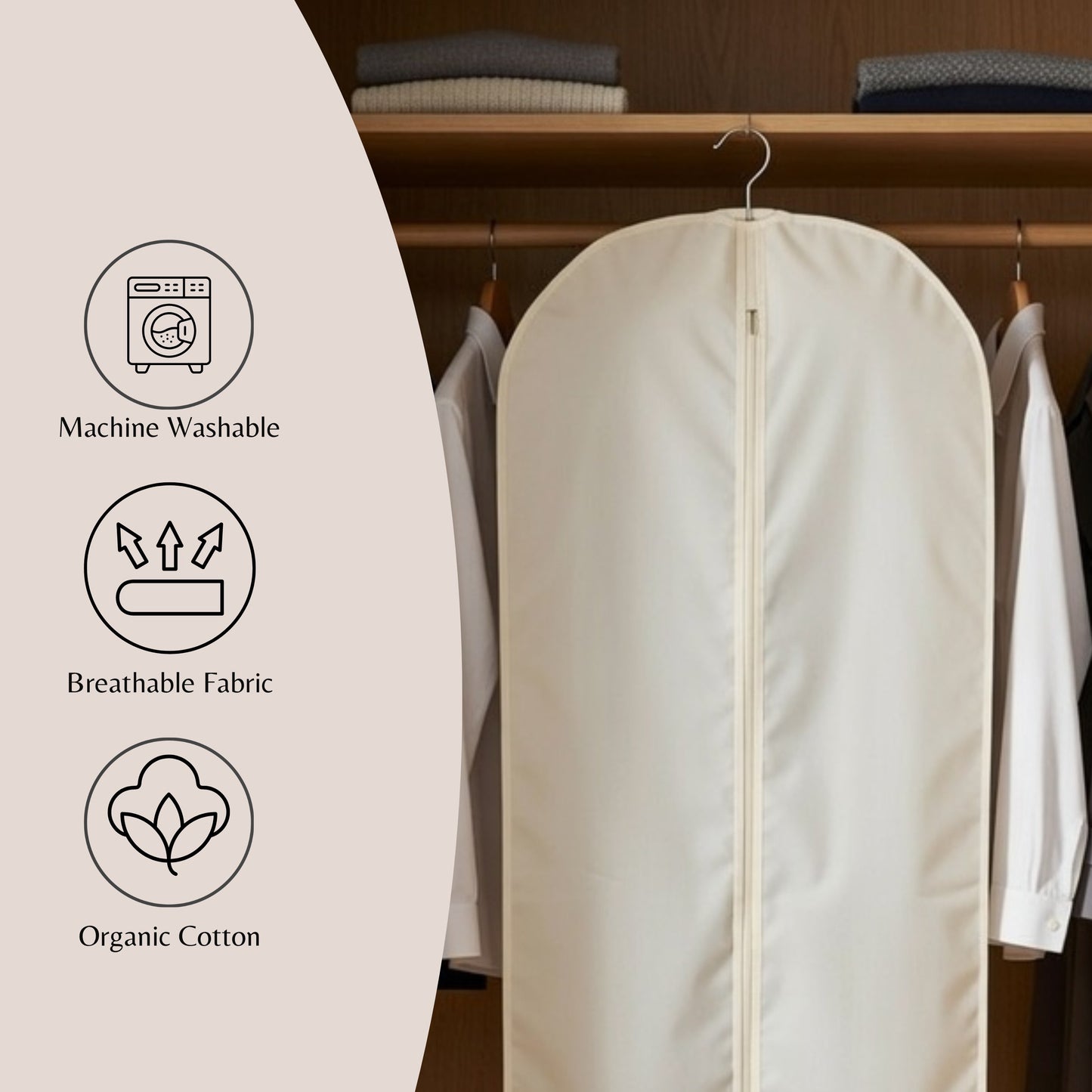 100% Natural Cotton Garment Bag (116cm)