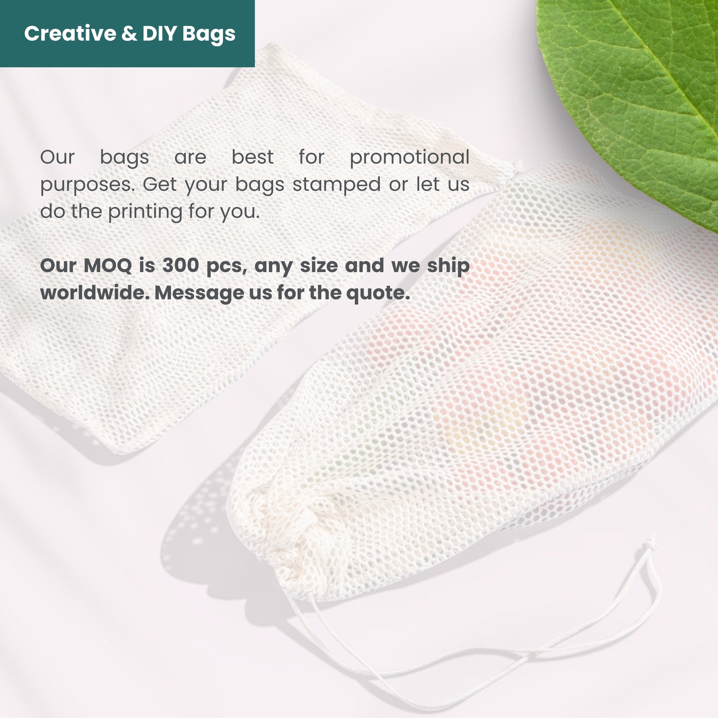 100% Organic Cotton Laundry & Mesh Bags