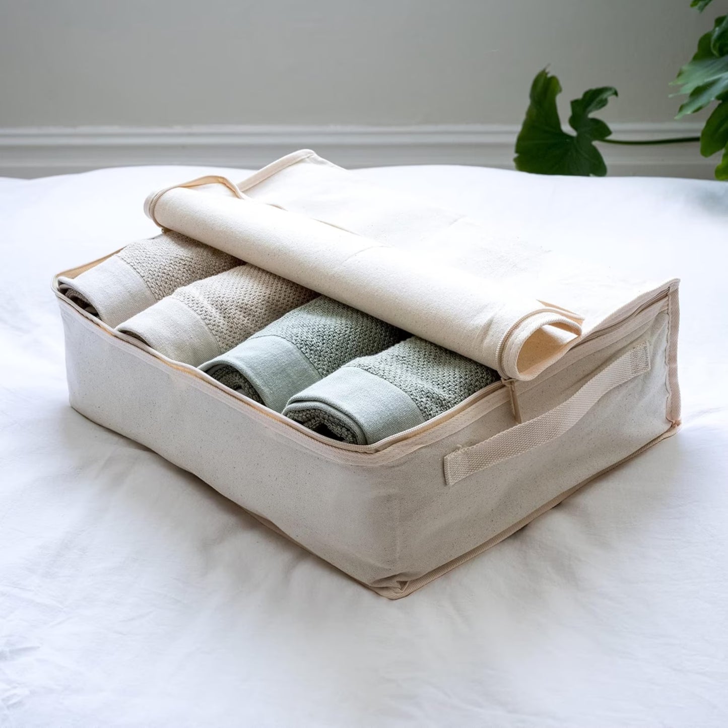 Clothing Storage Bags – 330gsm (10oz) Extra Thick Natural Cotton Packing Cubes – Large