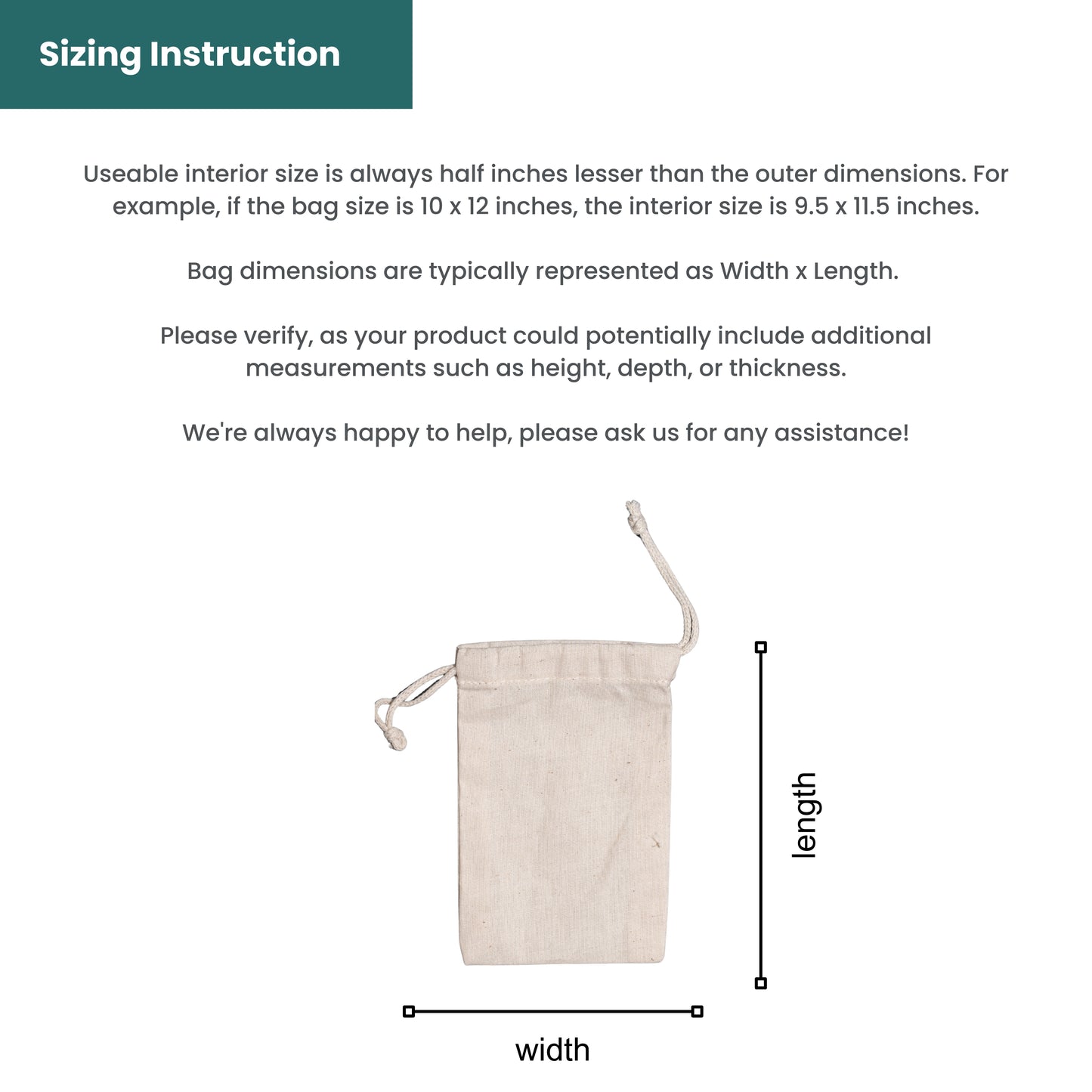 100% Canvas Cotton Double Drawstring Premium Quality Muslin Bags