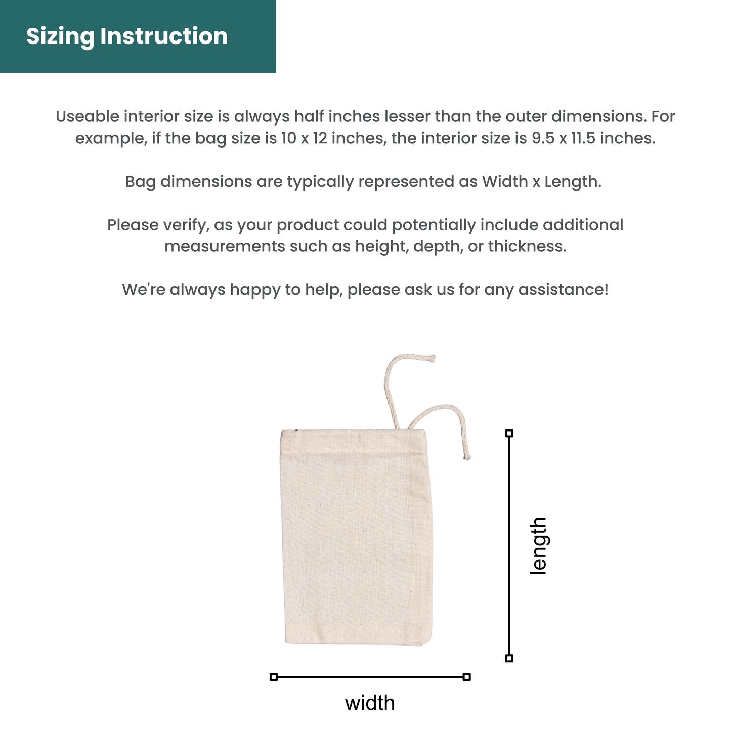 100% Organic Cotton Single Drawstring Eco-friendly Reusable Cotton Muslin Bags