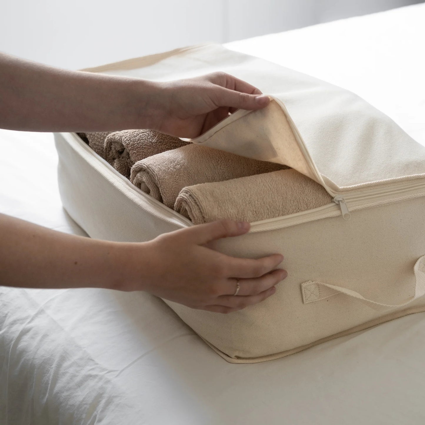 Clothing Storage Bags – 330gsm (10oz) Extra Thick Natural Cotton Packing Cubes – Small