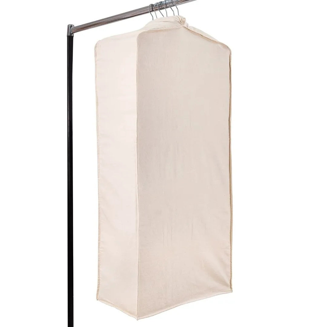 Cotton Garment Bag – Breathable Bulk Clothing Storage of 15 Hangers