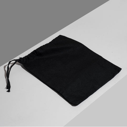 10x15 cm (4x6 Inches) Black Cotton Single Drawstring Eco-friendly Reusable Cotton Muslin Bags