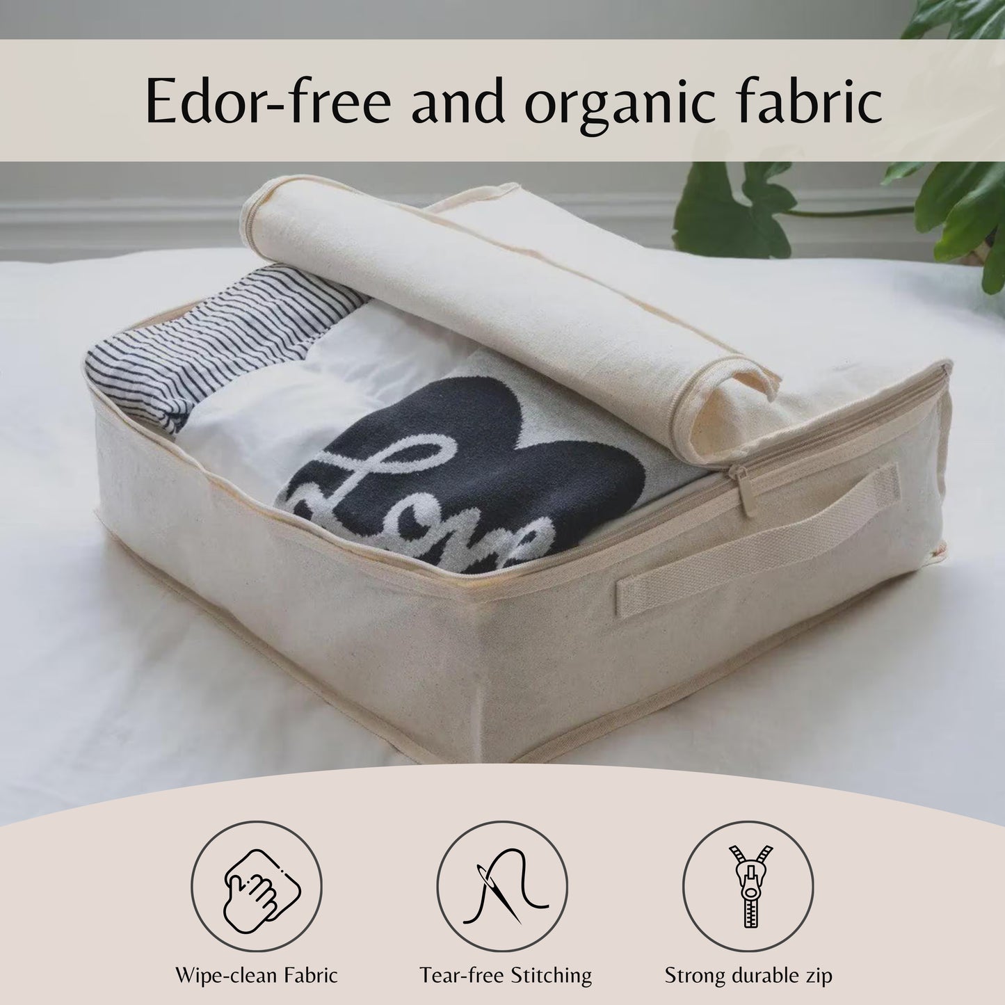 Clothing Storage Bags – 330gsm (10oz) Extra Thick Natural Cotton Packing Cubes – Small
