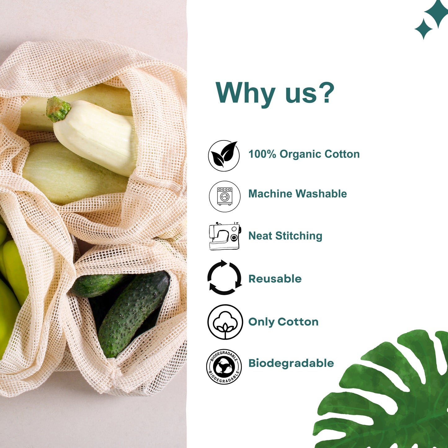 100% Organic Cotton Laundry & Mesh Bags