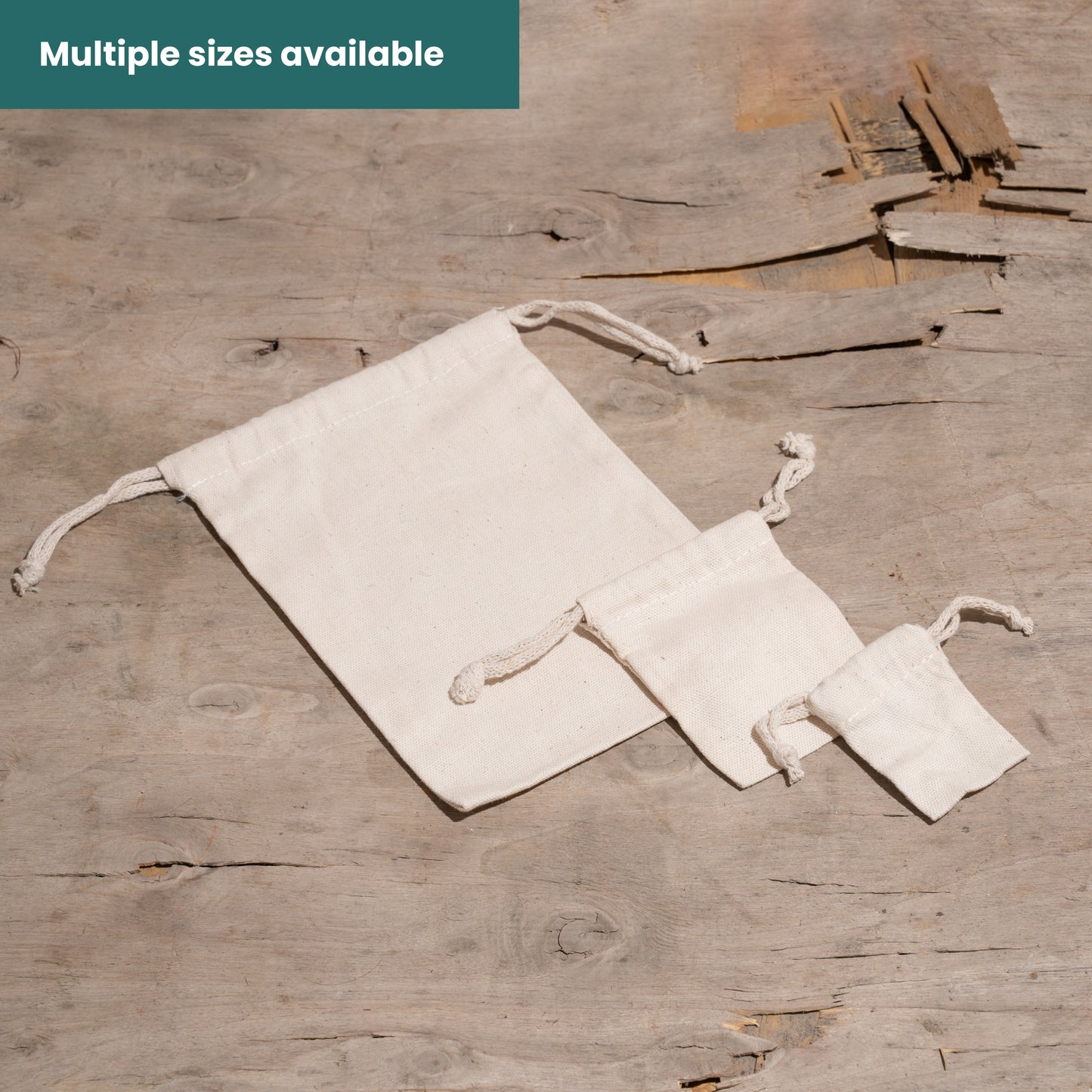 100% Canvas Cotton Double Drawstring Premium Quality Muslin Bags
