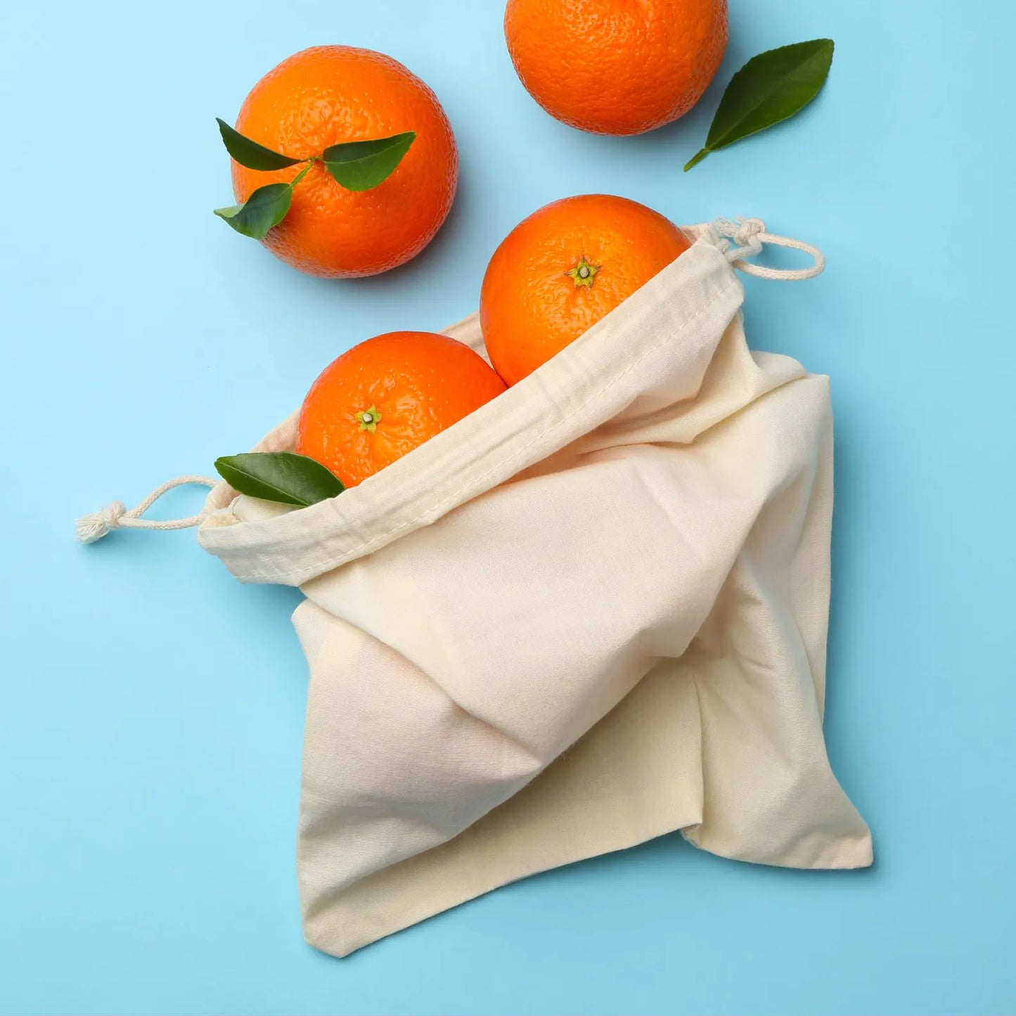 100% Organic Cotton Double Drawstring Eco-friendly Reusable Cotton Muslin Bags